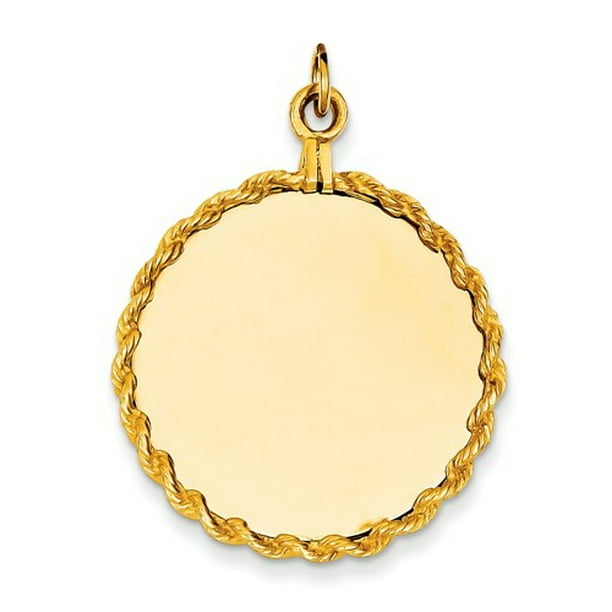 14k Small Solid Engravable Baby Shoes on Disc Charm 14 kt Yellow Gold 